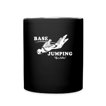 Base Jumping - Tasse einfarbig - Schwarz - Vorne