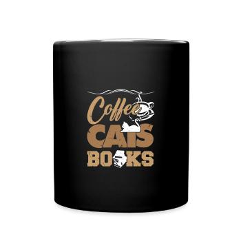 Café Chats Livres Idée cadeau - Mug uni - noir - Devant