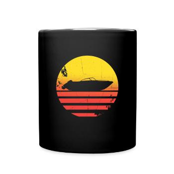 Motorboot - Tasse einfarbig - Schwarz - Vorne
