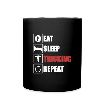 Mangez, dormez, TRICOTAGE, répétez T-shirt - Mug uni - noir - Devant
