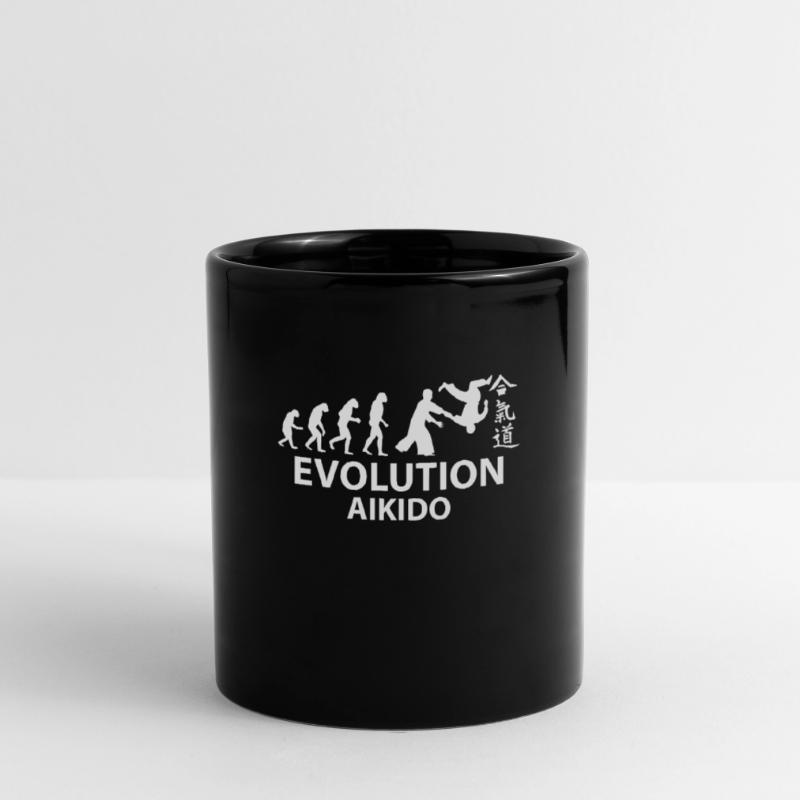 Aikido Evolution T-Shirt & Geschenkidee Tasse einfarbig