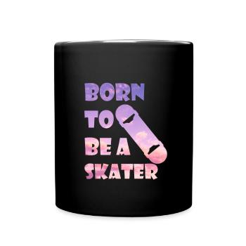 BORN TO SKATE T-Shirt & Gift - Full Colour Mug - black - Front