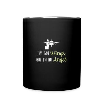 Lustiger Stewardessen Spruch & Pilotin Geschenk - Tasse einfarbig - Schwarz - Vorne