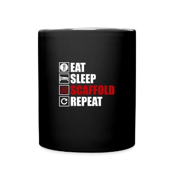 Manger, dormir, construire des échafaudages - Mug uni - noir - Devant