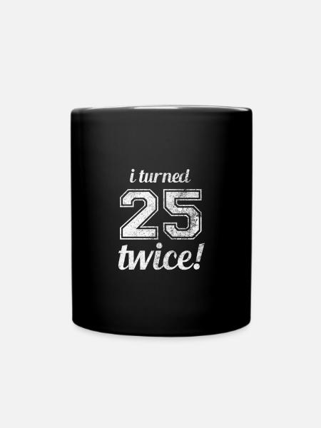 Drôle 2x25 T-shirt & cadeau 50.anniversaire - Mug uni - noir