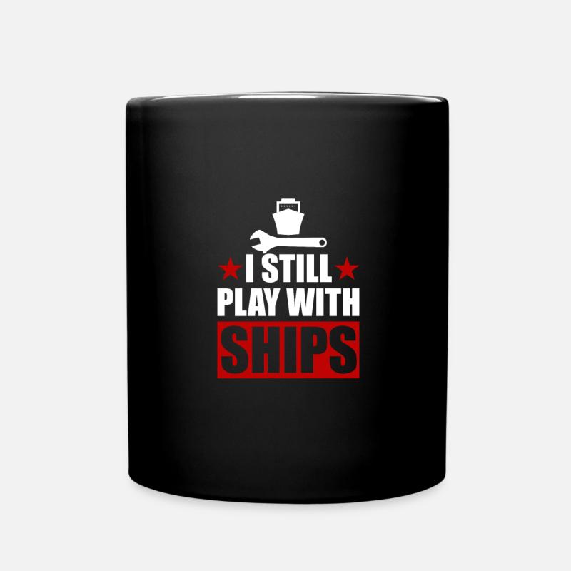 Lustiges Schiffsmechaniker Shirt & Geschenkidee - Tasse einfarbig - Schwarz
