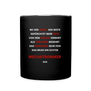 véritable mécatronicien rengaine cadeau de chemise - Mug uni - noir - Devant