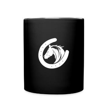 Horse T-Shirt & Horseshoe Gift - Full Colour Mug - black - Front