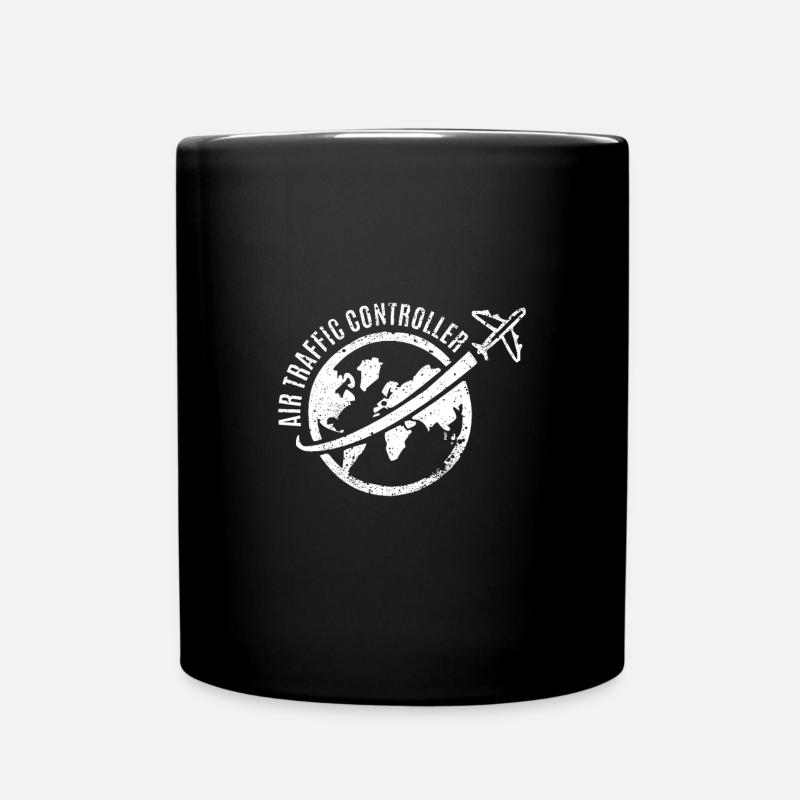 Fluglotse T-Shirt & Geschenk - Tasse einfarbig - Schwarz