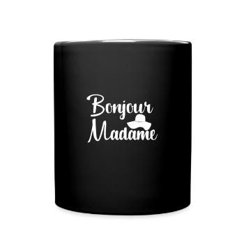 Bonjour Madame - Tasse einfarbig - Schwarz - Vorne