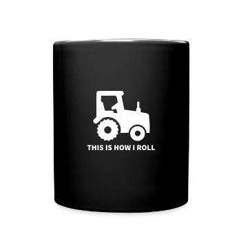 Farmer and Tractor Gift - Full Colour Mug - black - Front