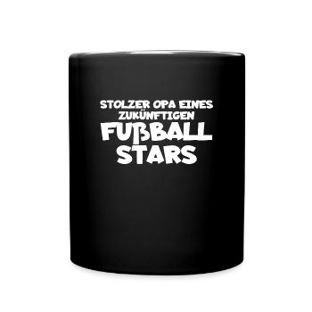 Stolzer Opa Fußball Enkel Geschenkidee - Tasse einfarbig - Schwarz - Vorne