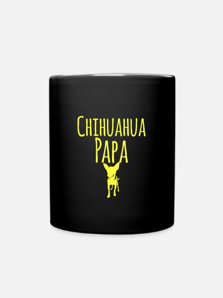 Chihuahua Papa Shirt & Geschenkidee Hund - Tasse einfarbig - Schwarz