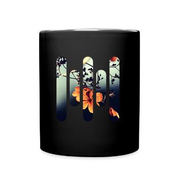 Blume - Tasse einfarbig - Schwarz - Vorne
