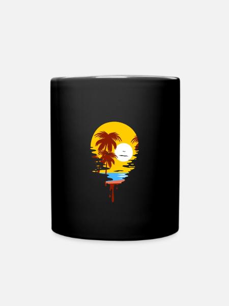 Sonnenuntergang - Tasse einfarbig - Schwarz