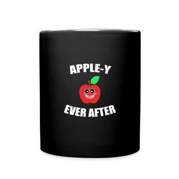 Apfel - Tasse einfarbig - Schwarz - Vorne