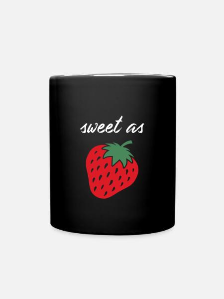 Erdbeere - Tasse einfarbig - Schwarz