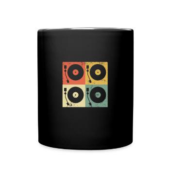 Tourne-disque vinyle vinyle - Mug uni - noir - Devant
