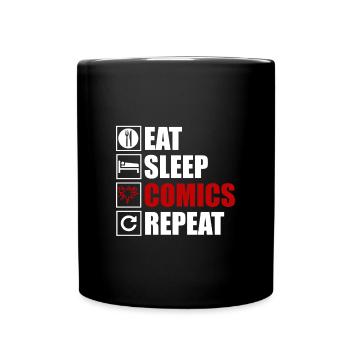 Comics - Tasse einfarbig - Schwarz - Vorne