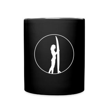 I LOVE SURFING - WHITE - Tasse einfarbig - Schwarz - Vorne