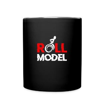 Rollstuhl Sport - Tasse einfarbig - Schwarz - Vorne