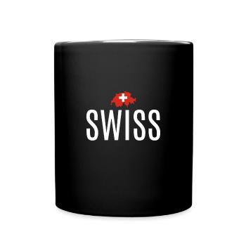 Swiss T-Shirt - Tasse einfarbig - Schwarz - Vorne