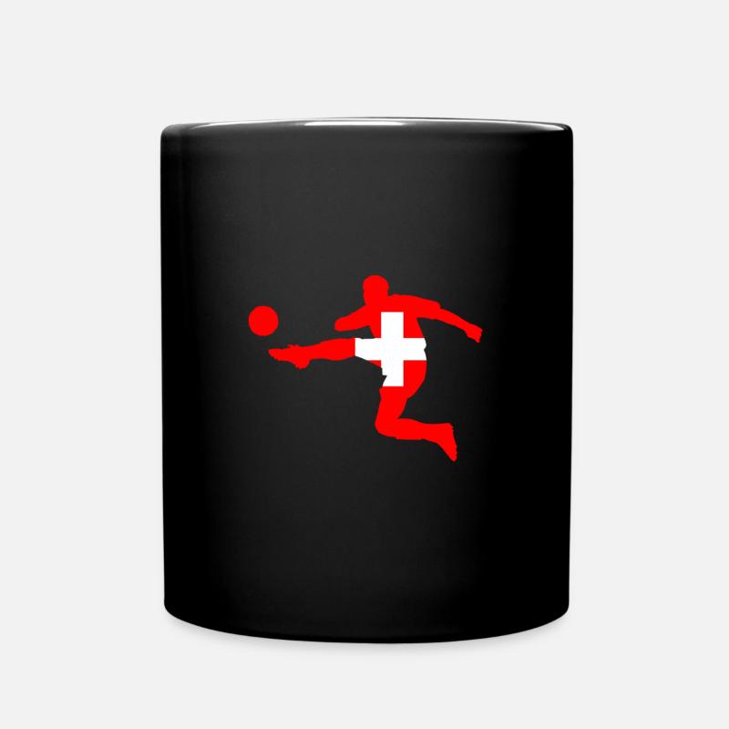 Schweizer Fußball - Tasse einfarbig - Schwarz