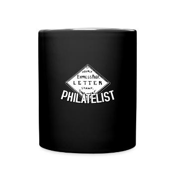 Briefmarkensammler & Geschenk Briefmarke - Tasse einfarbig - Schwarz - Vorne
