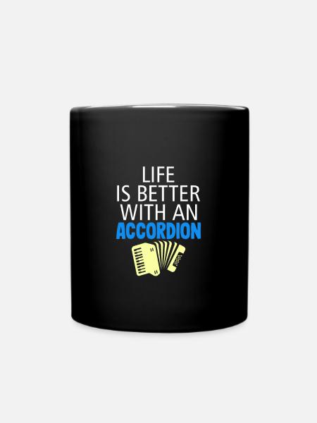 Akkordeon - Tasse einfarbig - Schwarz
