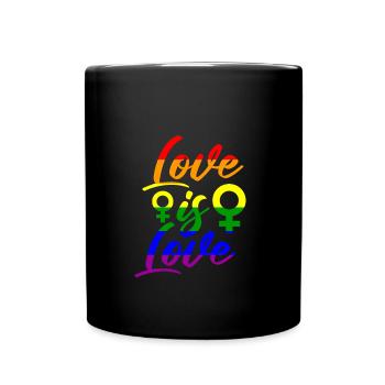 Lesbische Liebe - Tasse einfarbig - Schwarz - Vorne
