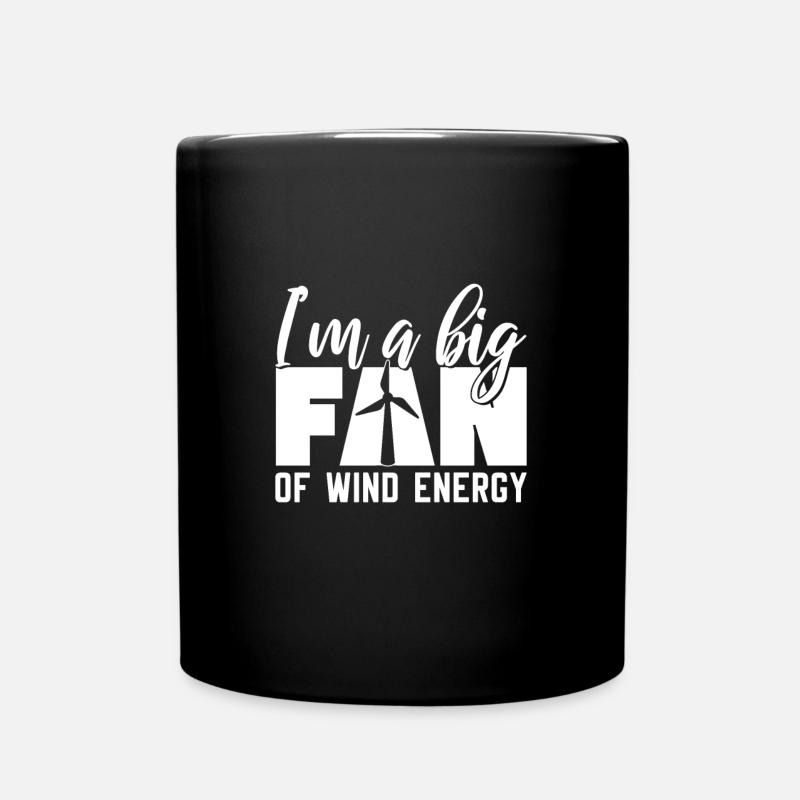 Windenergie - Tasse einfarbig - Schwarz