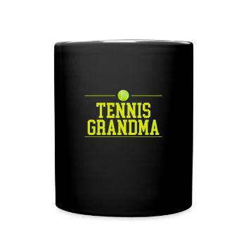 Tennis Oma Shirt & Geschenk - Tasse einfarbig - Schwarz - Vorne