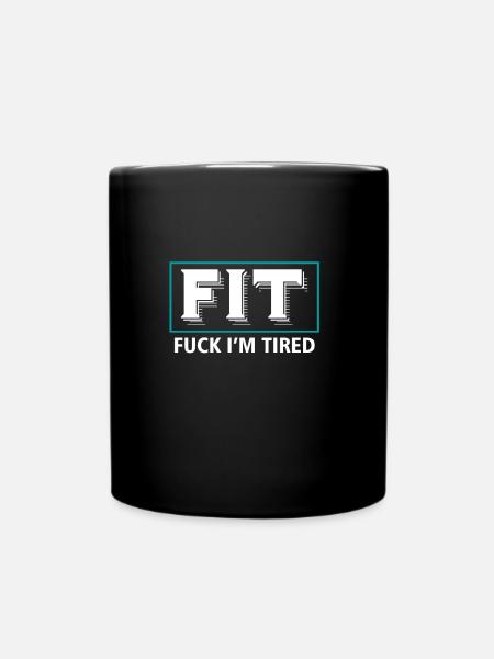 Tired - Full Colour Mug - black