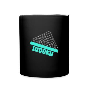 Sudoku Geschenk - Tasse einfarbig - Schwarz - Vorne