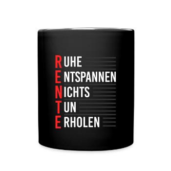 Rente - Tasse einfarbig - Schwarz - Vorne