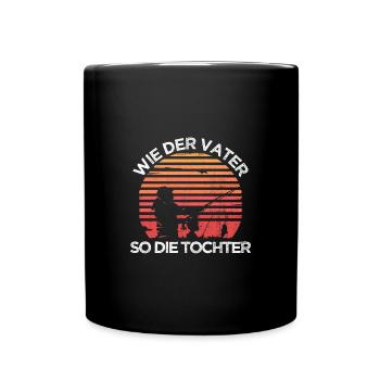 Cadeau de pêche ange père et fille - Mug uni - noir - Devant