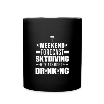 Skydiving and drink gift - Full Colour Mug - black - Front