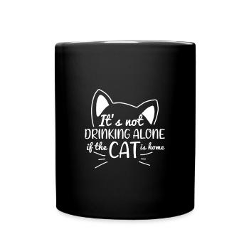 Cats cat alone drinking gift - Full Colour Mug - black - Front