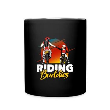 Motocross T-shirt papa et fils cadeau - Mug uni - noir - Devant