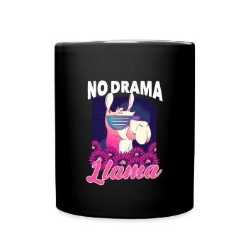 No Drama Llama Gift Children Birthday - Full Colour Mug - black - Front