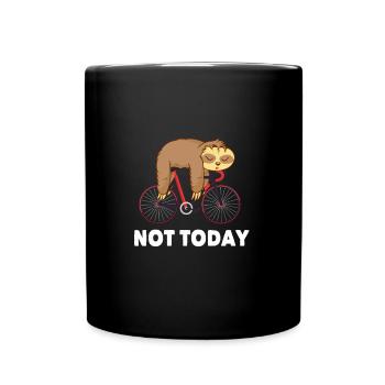 Faultier Fahhrad Geschenk Nicht Heute - Tasse einfarbig - Schwarz - Vorne