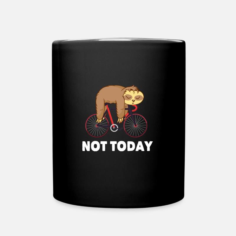Faultier Fahhrad Geschenk Nicht Heute - Tasse einfarbig - Schwarz