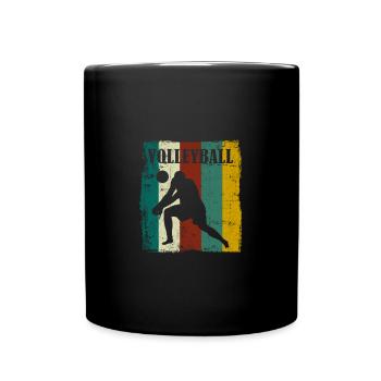 Volleyball t-shirt volleyball player gift - Full Colour Mug - black - Front