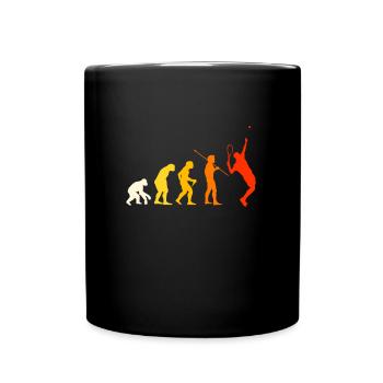 Tennis Evolution Tennisspieler Geschenk - Tasse einfarbig - Schwarz - Vorne