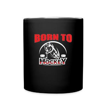 Né pour le cadeau de t-shirt de hockey sur glace - Mug uni - noir - Devant