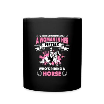 50 ans cavaliere chemise cadeau cheval - Mug uni - noir - Devant