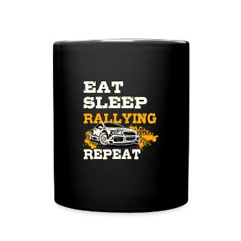 Rallye Motorsport T-Shirt Geschenk - Tasse einfarbig - Schwarz - Vorne