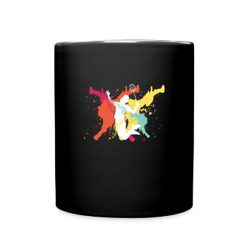Badmintonspieler - Tasse einfarbig - Schwarz - Vorne