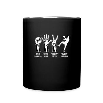 Funny handball saying - Full Colour Mug - black - Front