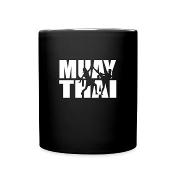 Muay Thai - Tasse einfarbig - Schwarz - Vorne